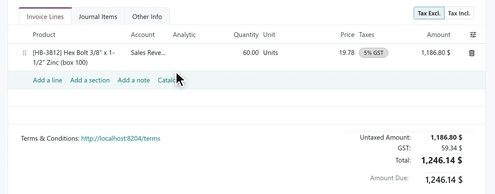 Accounting in Odoo 20 on a distributor database